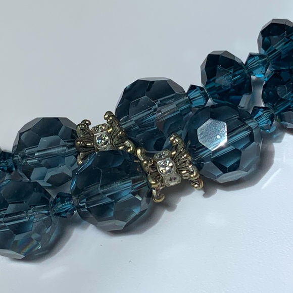 Navy Crystal Retro Necklace - Picture 8 of 8